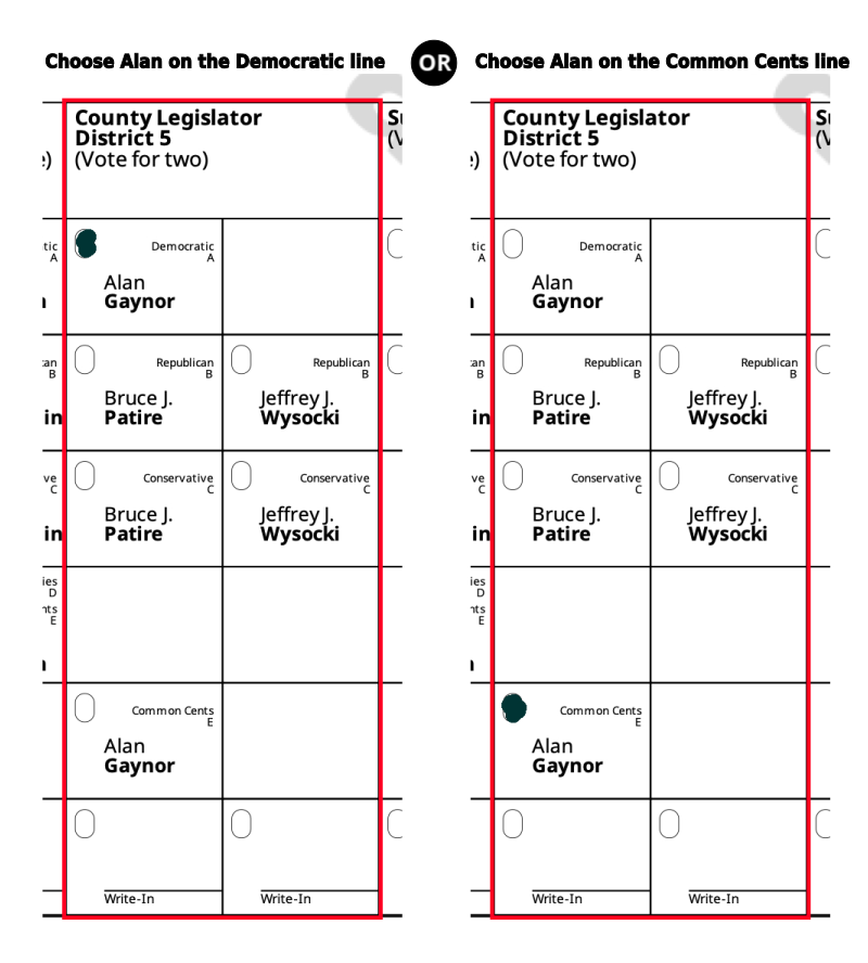 Ballot Marked for Alan
